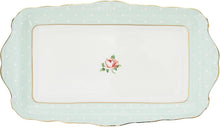  Royal Albert Bone China Polka Rose Sandwich Tray, 11.5&quot;, Green טען תמונה לגלריה
