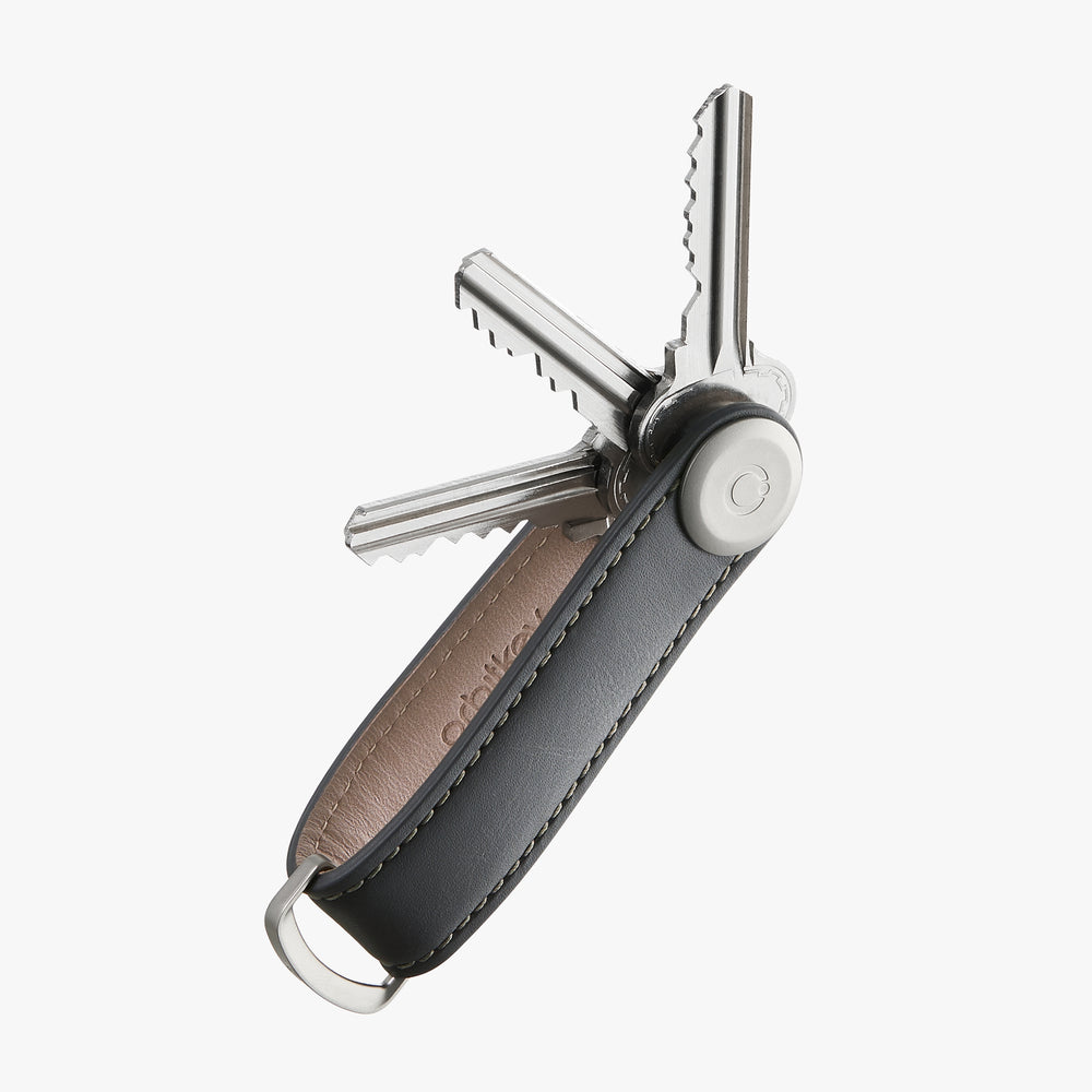 Orbitkey -  מחזיק מפתחות מעור שחור ואפור