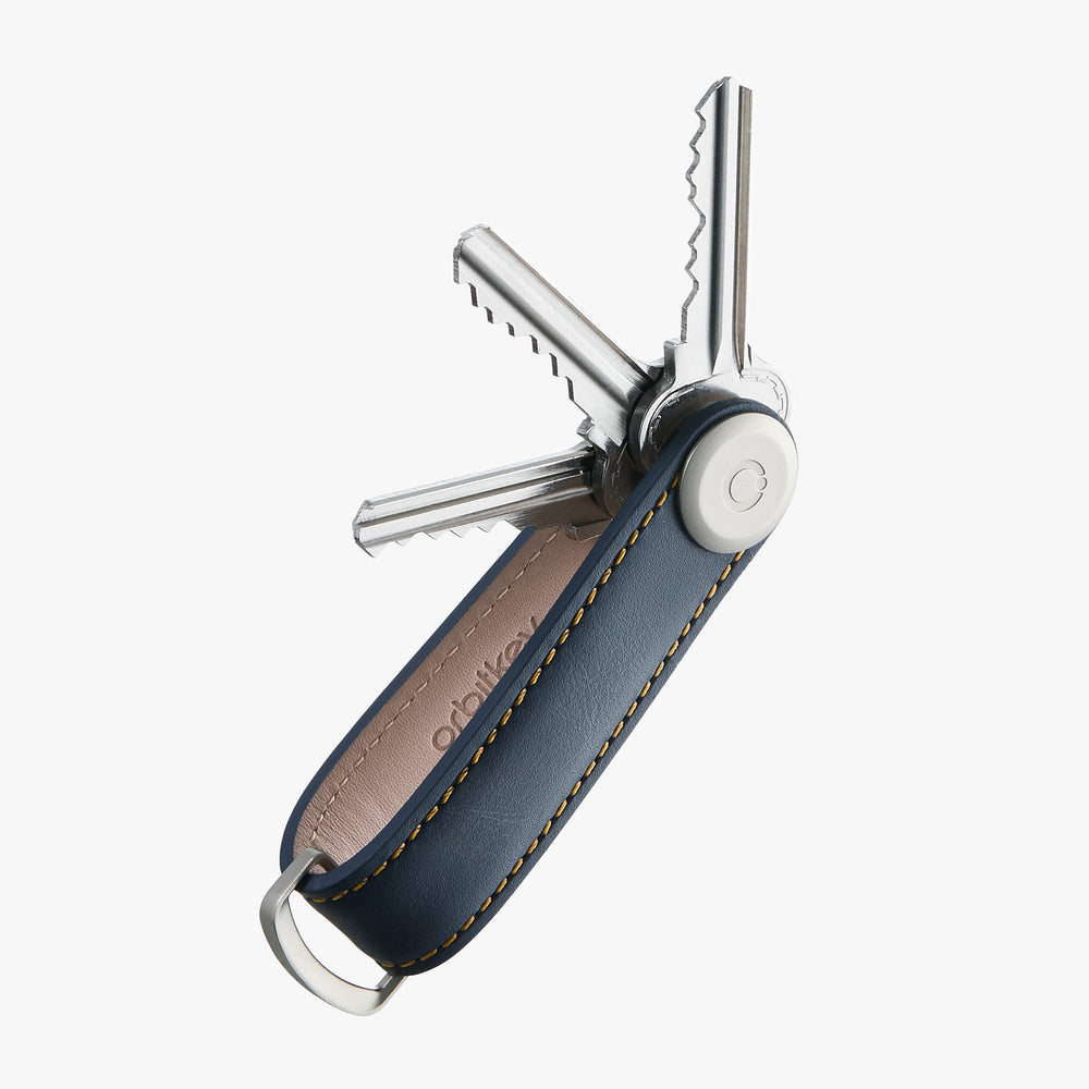Orbitkey -  מחזיק מפתחות מעור כחול וחום